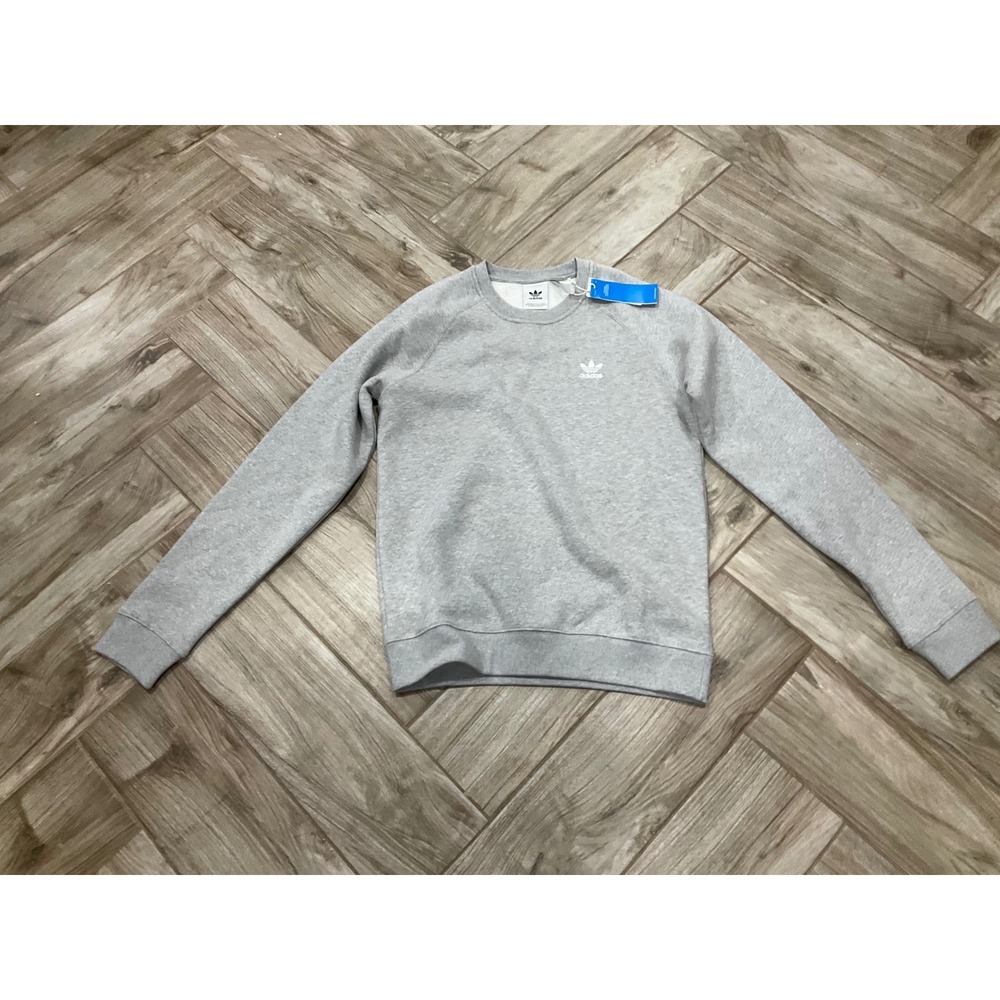 Adidas Originals Trefoil Crewneck Sweatshirt Gray Mens Size Small New H06651